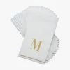 Luxe Party NYC M - Bodoni Script Single Initial Paper Napkins