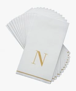 Luxe Party NYC N - Bodoni Script Single Initial Paper Napkins
