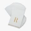 Luxe Party NYC R - Bodoni Script Single Initial Paper Napkins