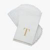 Luxe Party NYC T - Bodoni Script Single Initial Paper Napkins