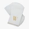 Luxe Party NYC W - Bodoni Script Single Initial Paper Napkins