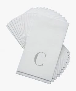Luxe Party NYC C - Bodoni Script Single Initial Paper Napkins