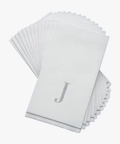 Luxe Party NYC J - Bodoni Script Single Initial Paper Napkins