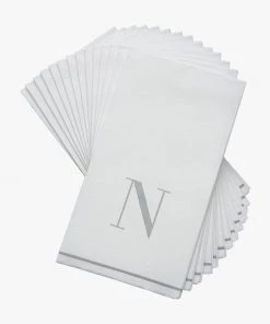 Luxe Party NYC N - Bodoni Script Single Initial Paper Napkins