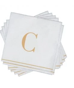 Luxe Party NYC C - Bodoni Script Single Initial Paper Napkins 8 Luxe Party NYC C - Bodoni Script Single Initial Paper Napkins
