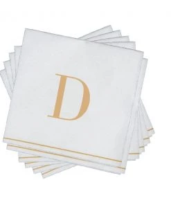 Luxe Party NYC D - Bodoni Script Single Initial Paper Napkins