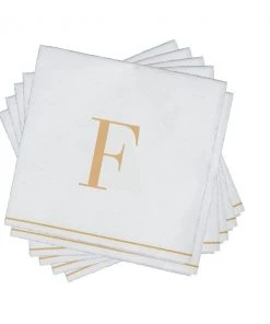 Luxe Party NYC F - Bodoni Script Single Initial Paper Napkins