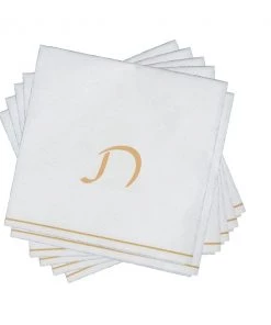 Luxe Party NYC White And Gold Hebrew Guest Paper Napkins - TUF