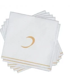 Luxe Party NYC White And Gold Hebrew Paper Napkins - KAF