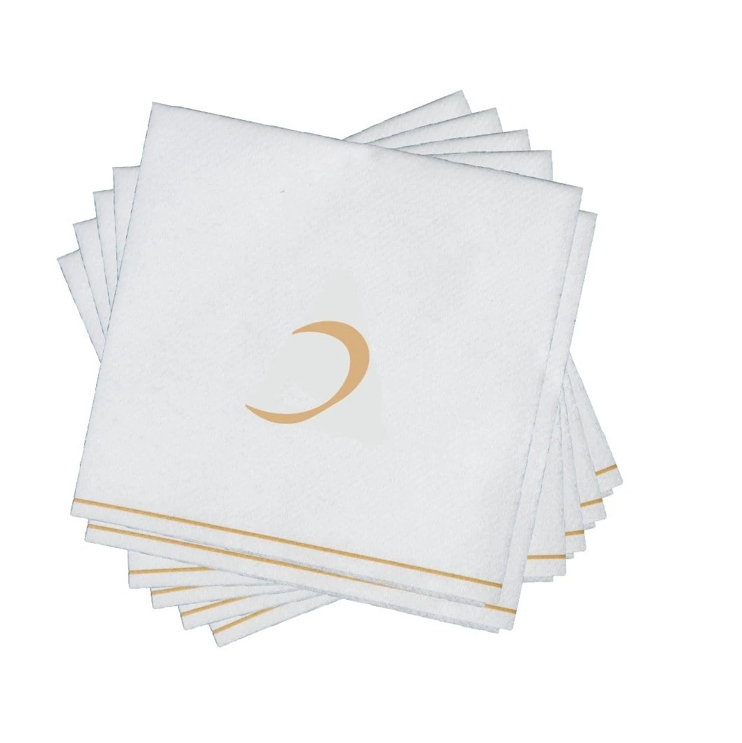 Luxe Party NYC White And Gold Hebrew Paper Napkins - KAF 2 Luxe Party NYC White And Gold Hebrew Paper Napkins - KAF