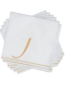 Luxe Party NYC White And Gold Hebrew Paper Napkins - NUN