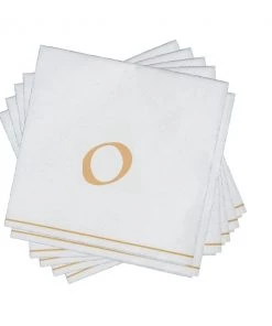 Luxe Party NYC White And Gold Hebrew Paper Napkins - SAMACH