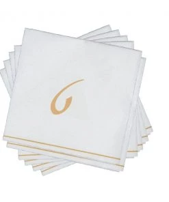 Luxe Party NYC White And Gold Hebrew Paper Napkins - TET