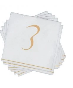 Luxe Party NYC White And Gold Hebrew Paper Napkins - TZADI