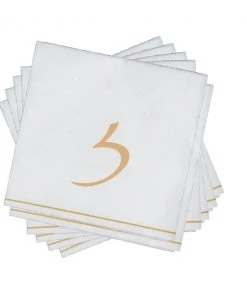 Luxe Party NYC White And Gold Hebrew Paper Napkins - ZAYIN 5 Luxe Party NYC White And Gold Hebrew Paper Napkins - ZAYIN