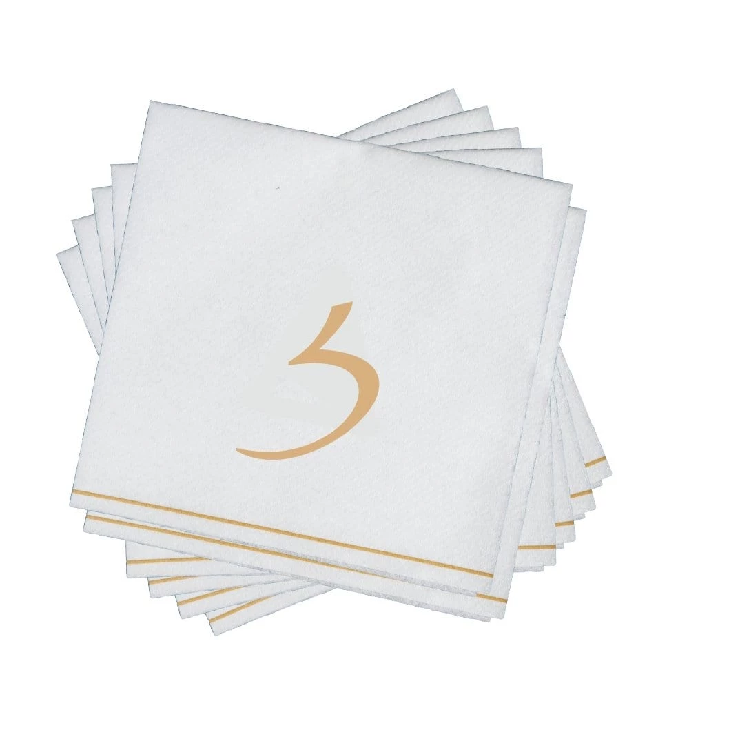 Luxe Party NYC White And Gold Hebrew Paper Napkins - ZAYIN 3 Luxe Party NYC White And Gold Hebrew Paper Napkins - ZAYIN