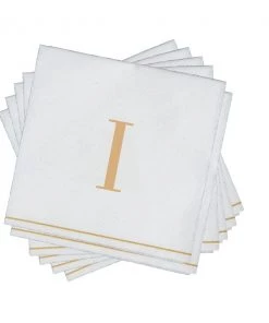 Luxe Party NYC I- Bodoni Script Single Initial Paper Napkins