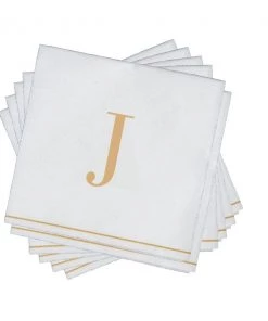 Luxe Party NYC J - Bodoni Script Single Initial Paper Napkins 8 Luxe Party NYC J - Bodoni Script Single Initial Paper Napkins
