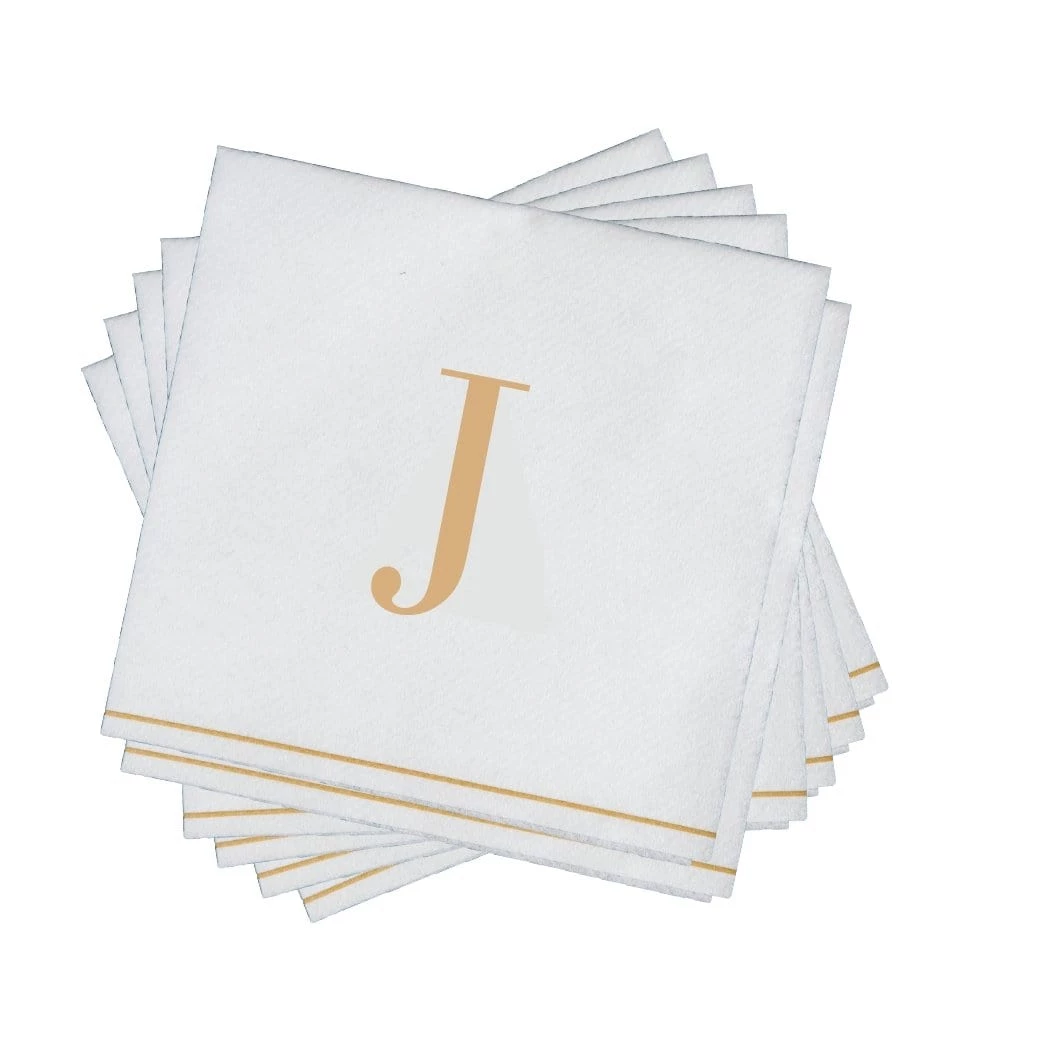 Luxe Party NYC J - Bodoni Script Single Initial Paper Napkins 4 Luxe Party NYC J - Bodoni Script Single Initial Paper Napkins