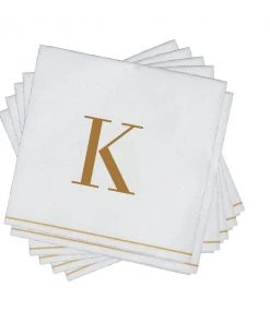Luxe Party NYC K - Bodoni Script Single Initial Paper Napkins
