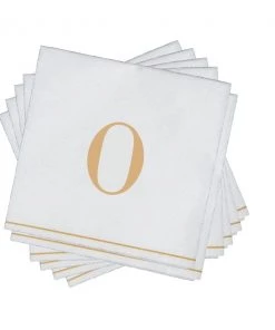 Luxe Party NYC O - Bodoni Script Single Initial Paper Napkins