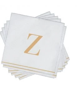 Luxe Party NYC Z- Bodoni Script Single Initial Paper Napkins