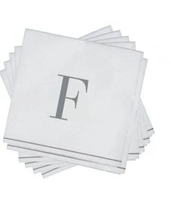 Luxe Party NYC F - Bodoni Script Single Initial Paper Napkins