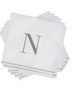 Luxe Party NYC N - Bodoni Script Single Initial Paper Napkins