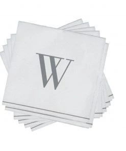 Luxe Party NYC W - Bodoni Script Single Initial Paper Napkins