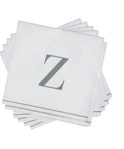 Luxe Party NYC Z- Bodoni Script Single Initial Paper Napkins