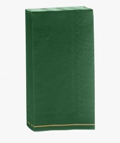 Luxe Party NYC Emerald With Gold Stripe Paper Napkins - 3 Available Sizes
