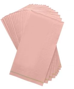 Luxe Party NYC Coral With Gold Stripe Paper Napkins - 3 Available Sizes