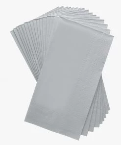 Luxe Party NYC Grey With Silver Stripe Paper Napkins - 3 Available Sizes
