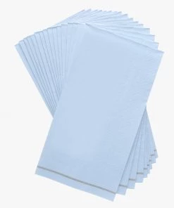 Luxe Party NYC Ice Blue With Silver Stripe Paper Napkins - 3 Available Sizes
