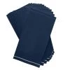 Luxe Party NYC Navy And Silver Stripe Paper Napkins - 3 Available Sizes