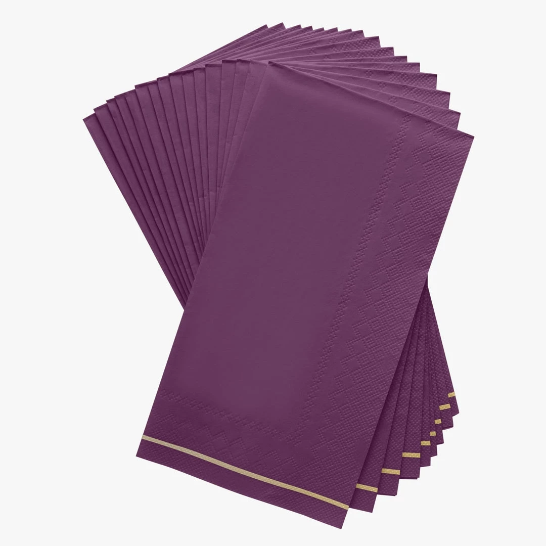 Luxe Party NYC Purple With Gold Stripe Paper Napkins - 3 Available Sizes 1 Luxe Party NYC Purple With Gold Stripe Paper Napkins - 3 Available Sizes