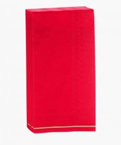 Luxe Party NYC Red With Gold Stripe Paper Napkins - 3 Available Sizes