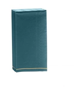 Luxe Party NYC Teal With Gold Stripe Paper Napkins - 3 Available Sizes