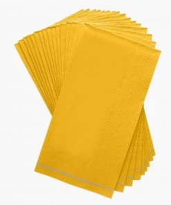 Luxe Party NYC Yellow With Gold Stripe Paper Napkins - 3 Available Sizes
