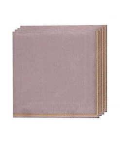 Luxe Party NYC Mauve With Gold Stripe Paper Napkins - 3 Available Sizes