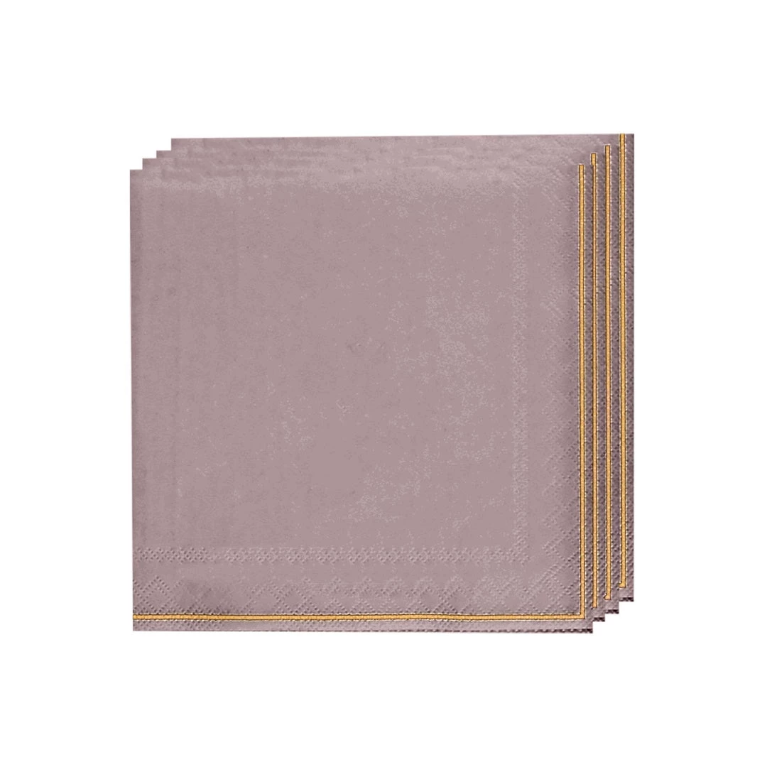 Luxe Party NYC Mauve With Gold Stripe Paper Napkins - 3 Available Sizes 2 Luxe Party NYC Mauve With Gold Stripe Paper Napkins - 3 Available Sizes