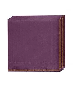 Luxe Party NYC Purple With Gold Stripe Paper Napkins - 3 Available Sizes