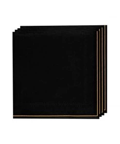 Luxe Party NYC Black With Gold Stripe Paper Napkins - 3 Sizes Available