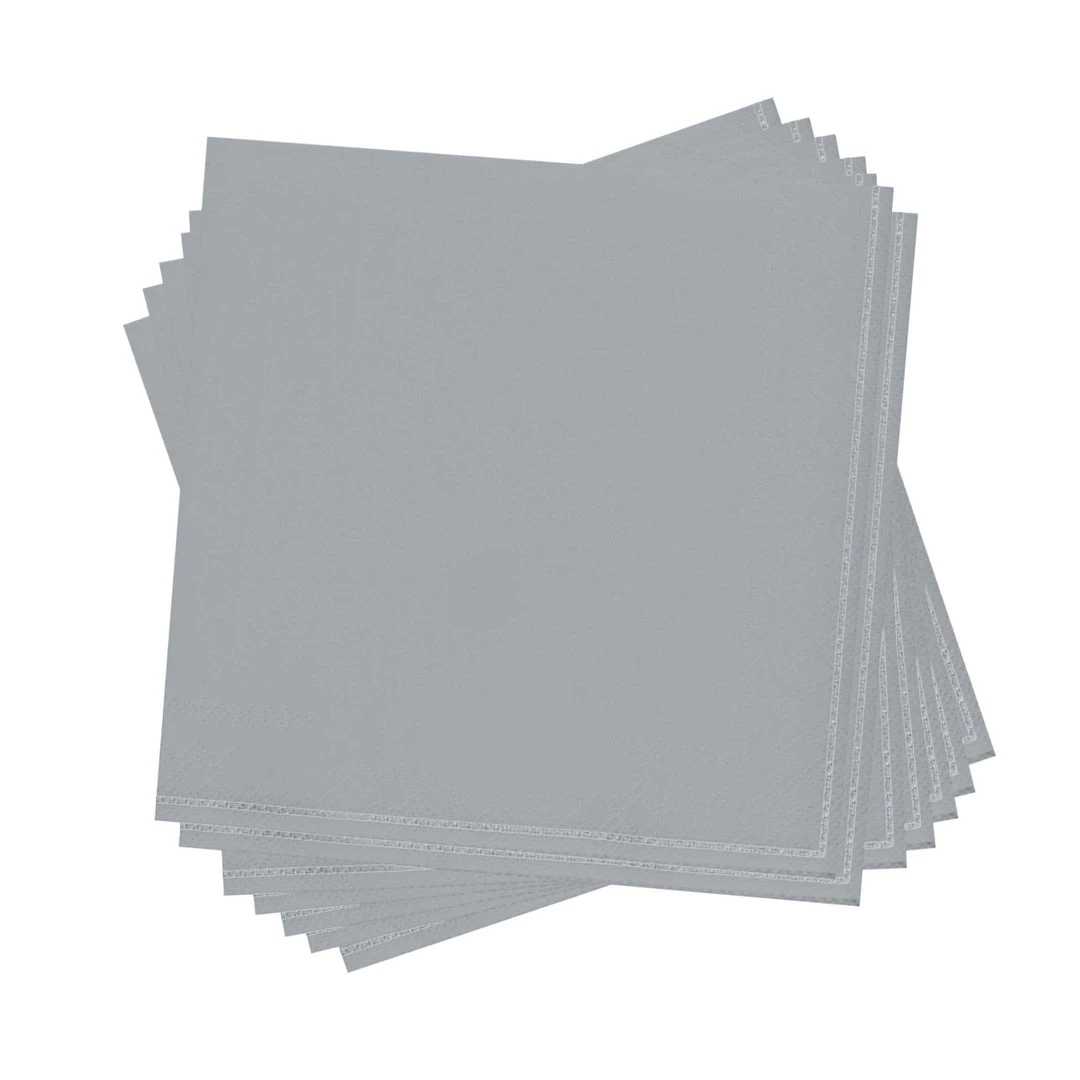 Luxe Party NYC Grey With Silver Stripe Paper Napkins - 3 Available Sizes 2 Luxe Party NYC Grey With Silver Stripe Paper Napkins - 3 Available Sizes