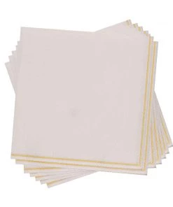 Luxe Party NYC Linen With Gold Stripe Paper Napkins - 3 Available Sizes