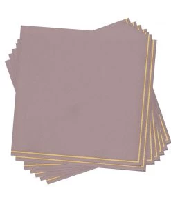 Luxe Party NYC Mauve With Gold Stripe Paper Napkins - 3 Available Sizes