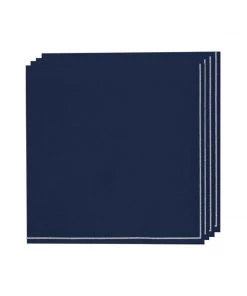 Luxe Party NYC Navy And Silver Stripe Paper Napkins - 3 Available Sizes