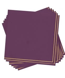 Luxe Party NYC Purple With Gold Stripe Paper Napkins - 3 Available Sizes 5 Luxe Party NYC Purple With Gold Stripe Paper Napkins - 3 Available Sizes