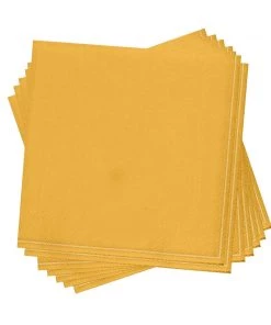 Luxe Party NYC Yellow With Gold Stripe Paper Napkins - 3 Available Sizes