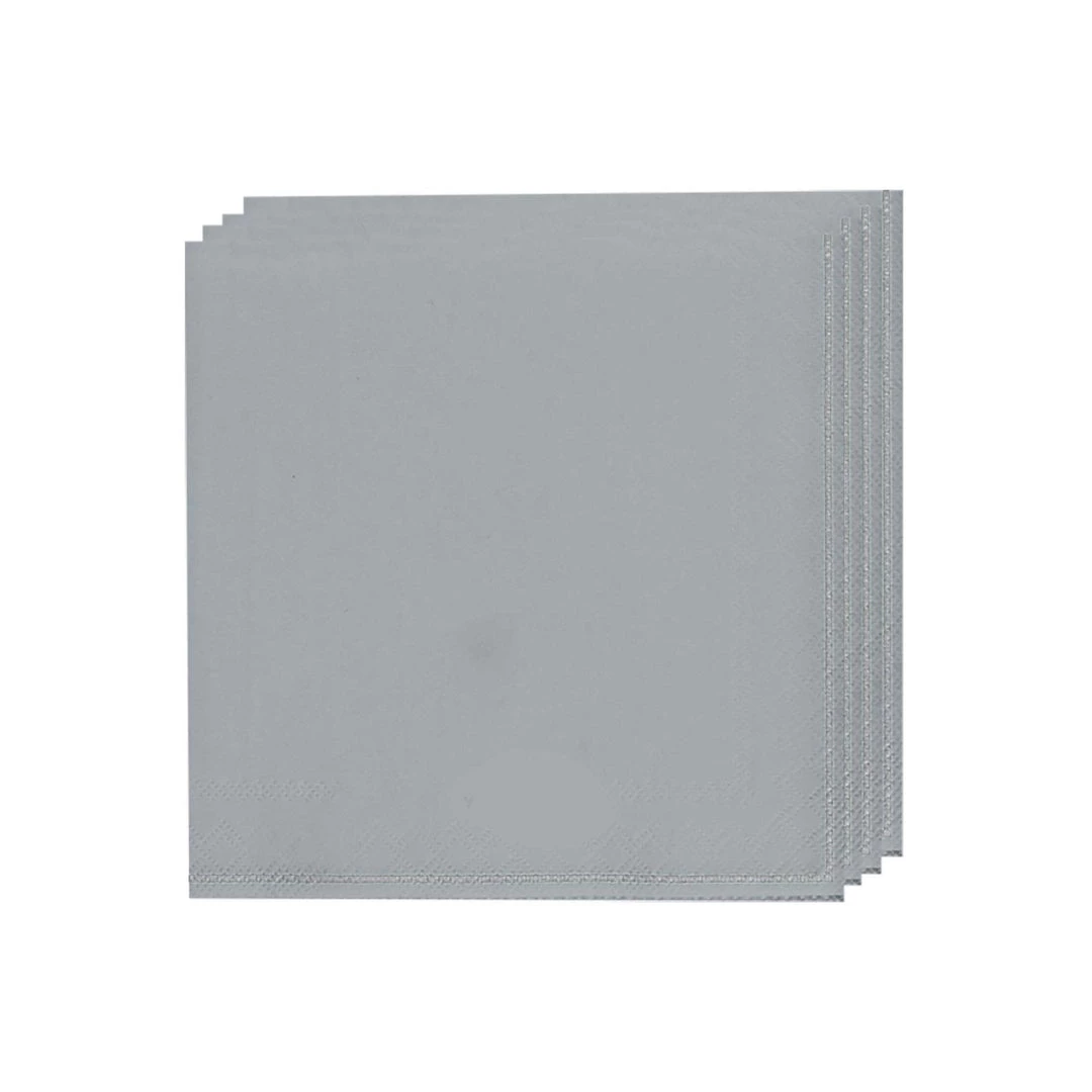 Luxe Party NYC Grey With Silver Stripe Paper Napkins - 3 Available Sizes 3 Luxe Party NYC Grey With Silver Stripe Paper Napkins - 3 Available Sizes